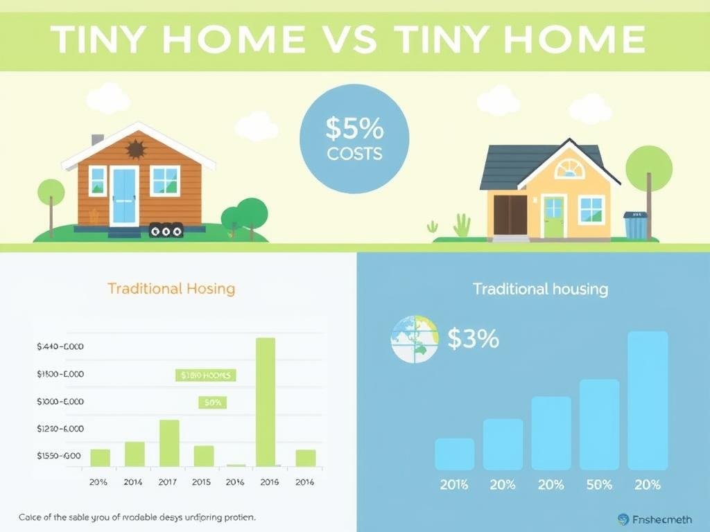Financial comparison chart showing tiny home savings vs traditional housing Financial comparison chart showing tiny home savings vs traditional housing