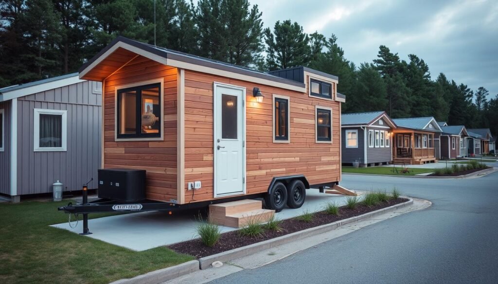 Tiny home parked in a legal tiny home community Tiny home parked in a legal tiny home community